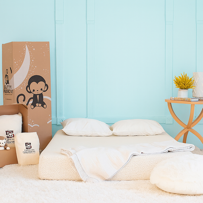 5 little monkeys kids memory foam mattress with bedding bundle